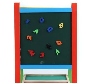 Kids wooden magnetic double-sided drawing board educational toy with numbers and math signs.