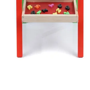 Wooden magnetic drawing board toy with colorful letters and numbers for kids learning educational.