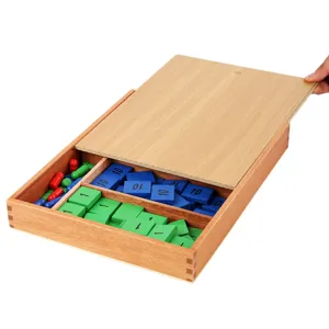 Montessori math stamp game wooden educational toy for children early learning practice.
