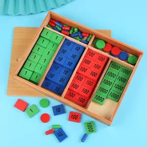 Montessori Stamp Game Wooden Educational Math Toy Montessori Preschool Learning Counting Number Blocks Toy Set for Kids