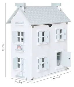 Maison de poupée en bois détails dimensions 59.5x49.5cm style nordique jouet imitation
