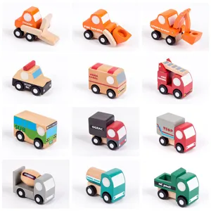 Kids Wooden Toy Airplane Model Set Miniature Vehicles Collection Educational Toy Gift For Boys