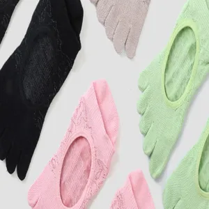 Women five finger yoga socks anti slip pilates sports socks split toe breathable cotton socks