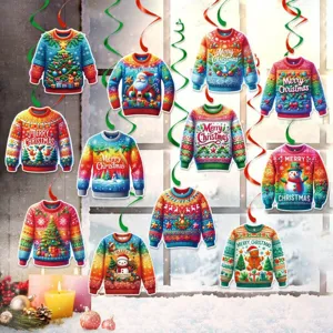 Christmas sweater hanging ornaments set holiday party decoration festive atmosphere supplies