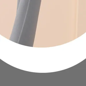 Detail view of grey activewear leggings showing fine stitching and smooth fabric quality.