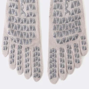 Comfortable women's five toe non slip yoga socks, cotton pilates athletic grip socks.
