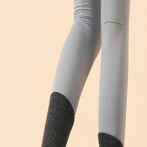 Damen Yogasocken lange Röhre dicke Pilates Sportsocken Baumwolle bequeme tägliche Kleidung warm