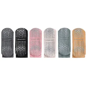 Damen Rutschfeste Yogasocken Mittelhoch Sport Pilates Baumwolle Antirutsch Fitness Socken Für Workout Fitnessstudio