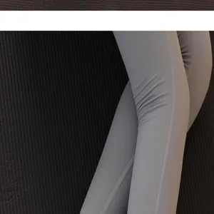 Grey women yoga pants athletic leggings high stretch comfortable workout fitness activewear apparel