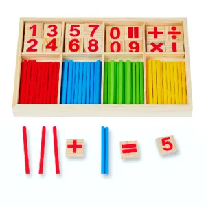 Montessori wooden counting sticks math educational toys set for kids early learning numbers