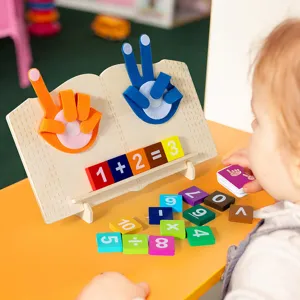 Giocattolo educativo in legno per bambini apprendimento della matematica numeri e conteggio dita