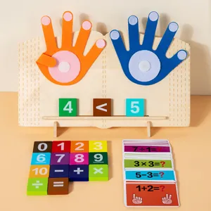 Giocattoli educativi di matematica in legno per bambini lavagna conteggio dita set