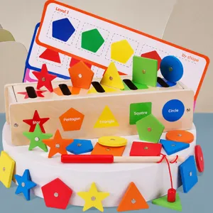 Ξύλινο κουτί ταξινόμησης Montessori μαγνητικό ψάρεμα εκπαιδευτικό παιχνίδι για παιδιά
