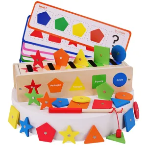 Jouet trieur de formes en bois Montessori avec peche magnetique apprentissage des couleurs.