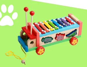 Jouet à tirer bébé en bois xylophone trieur de formes jouet éducatif pour tout-petits