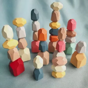Enfants Éducatif En Bois Empilage Pierres Blocs d'Équilibre Style Nordique Jouet Montessori Décoration de Table Cadeau