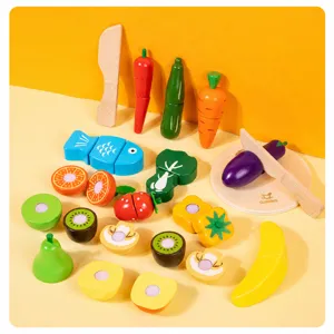 Houten snijfruit groente speelgoed set kinderen rollenspel educatieve keuken houten speelgoed hoofd