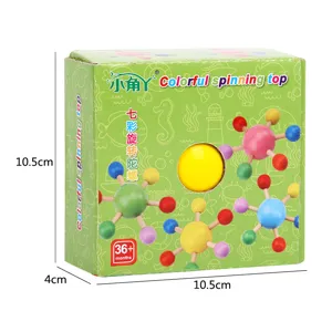 Wooden colorful spinning top toy for kids, classic traditional educational puzzle gift game.