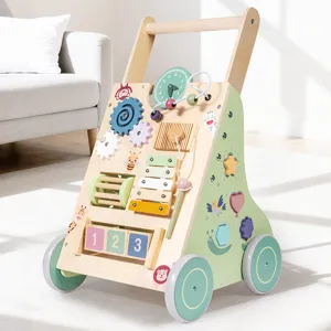 Wooden baby walker multi-functional activity center infant toddler learning push toy main