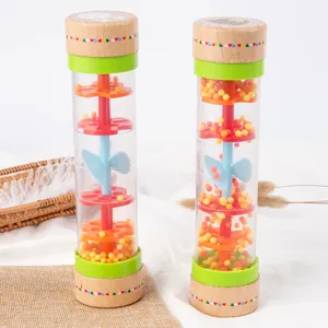 Jouet bâton de pluie en bois pour enfants Montessori éducation perles colorées