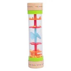 Jouet bâton de pluie Montessori en bois pour enfants perles colorées instrument principal