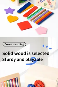 Montessori Holz Form und Farbvergleich Sortierspielzeug Set fuer fruehe Kindheit.