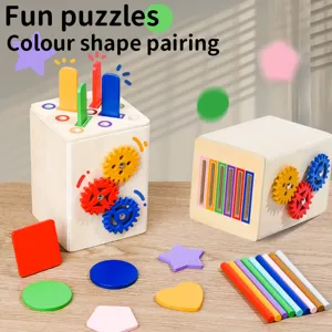 Montessori Holz Form Sortier Spielzeug Pädagogische Münzbox Farbliche Zuordnung Puzzle Blöcke Kinder Frühes Lernen Kleinkind Spielzeug