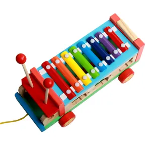 Jouet xylophone a tirer en bois trieur de formes bebe instrument de musique educatif