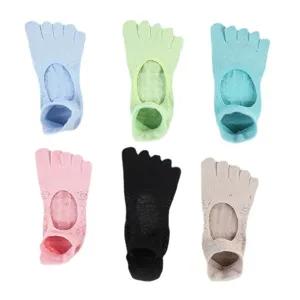 Women's Five Toe Non Slip Yoga Socks Professional Pilates Athletic Cotton Socks