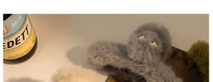 Flauschige Plüsch Haarklammer mit großen Augen Detail, weicher Haargreifer für Damen Herbst Winter.