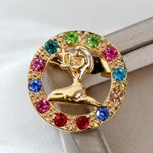 Squisita spilla animale 12 segni zodiacali con strass colorati, elegante gioiello di moda.