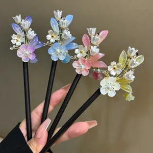 Chinese antieke haarstick bloemige haarspeld elegante haaraccessoires voor dames