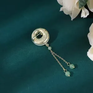 Elegant Chinese style brooch peace buckle tassel pin for Hanfu cheongsam dress accessory