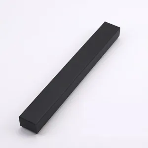 Black long gift box for folding fan, premium paper packaging box for storage and presentation.