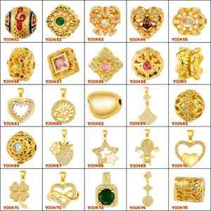 Copper pendant ancient gold oil drop bead DIY hollow jewelry accessories wholesale lot