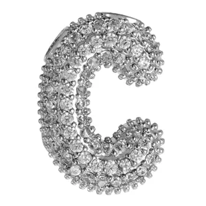 Zirkonia Pave Blasen Buchstabe C Anhänger, kupfer mikrofasser glänzender Initialen Charme.