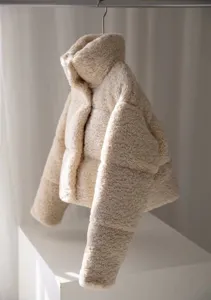 Femme hiver epaisse veste polaire doudoune sherpa chaude manteau court vetement chic