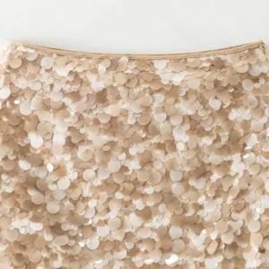 Women's Sexy High Waisted Sequin A-Line Mini Skirt Commuter Casual Sparkly Short Skirts Clubwear Party Apparel