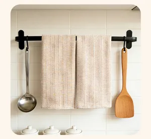 Thickened yarn-dyed striped cotton kitchen towel, highly absorbent dishcloth for daily use.