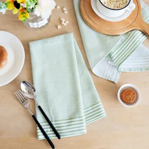 Scandinavische stijl katoen geweven keukendoek en theedoek, absorberend textiel voor eettafel.