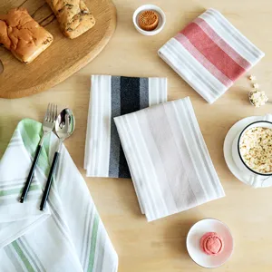 Noordelijke katoenen gestreepte keukendoek set, absorberende theedoek voor dagelijks thuisgebruik.