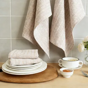 Yarn-dyed striped thickened cotton tea towel kitchen dish cloth home hanging towel