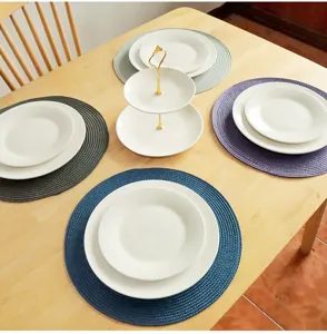 Round woven placemat set heat resistant table mat for kitchen and dining room decor