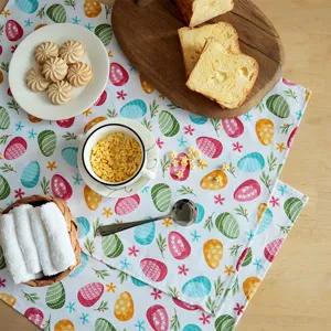 Paño de cocina de pascua impreso de algodón servilleta de mesa decorativa para el hogar