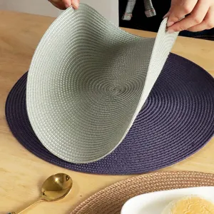 Plain round PP woven placemat heat resistant table mat kitchen dining table decor