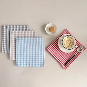 American style gingham cotton napkin table cloth kitchen tea towel for home dining table setup