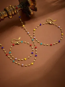 Set collana con ciondolo a cuore colorato in acciaio inossidabile, catena clavicola chic.