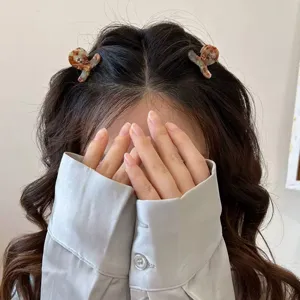 Kleine Azetat Haarklammern im koreanischen Stil schicke Schildpatt Mini Klauenklammern fur Haare