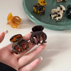 Kleine Acetat Haarklammern Set, süße Schildpatt Haarklammern für Damen tägliches Haarstyling.