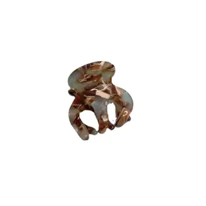Kleine Acetat Haarklammer braune Schildpatt Muster Mini Haargreifer fuer Damen Alltag